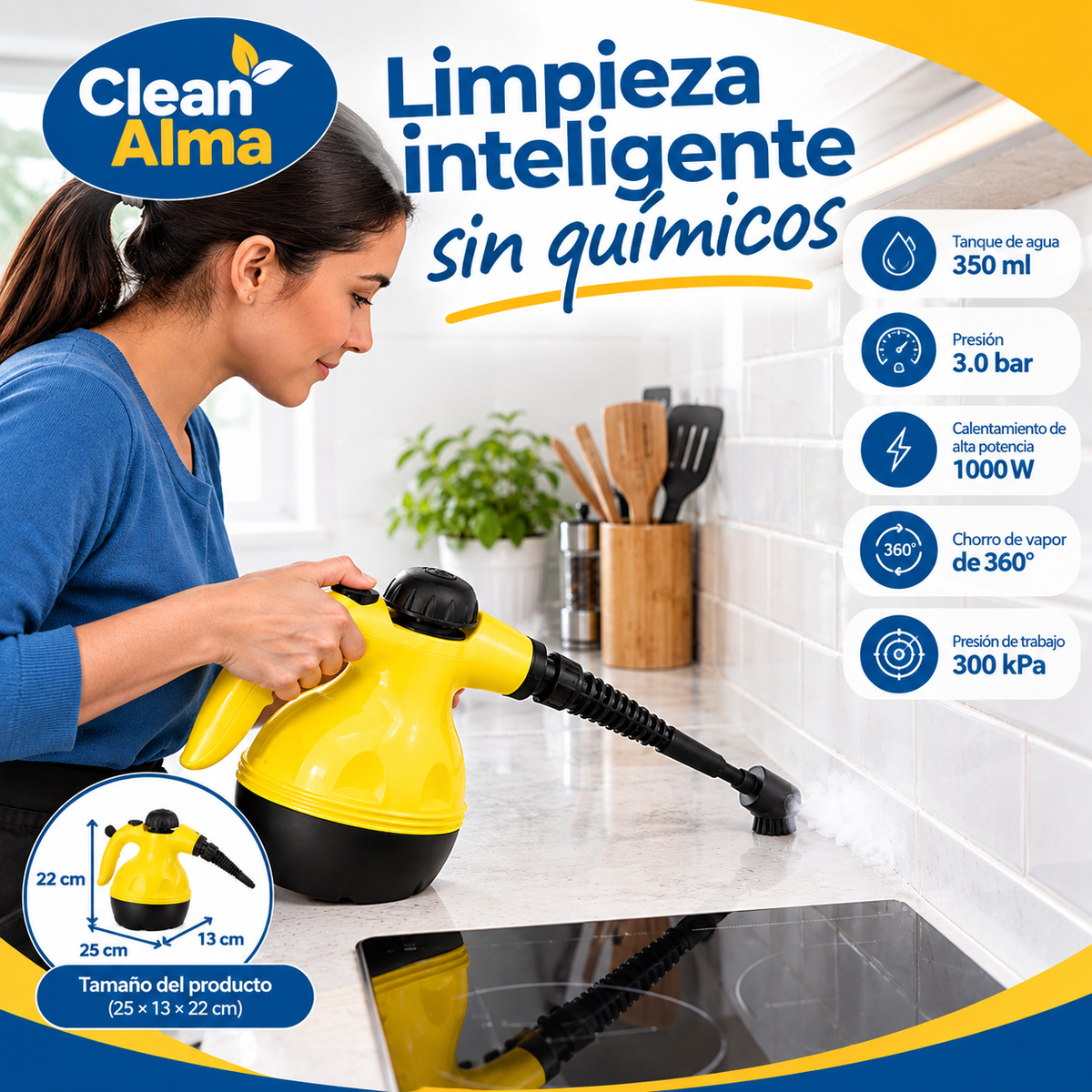 AlmaSteam™ — Limpiador a vapor de alta potencia